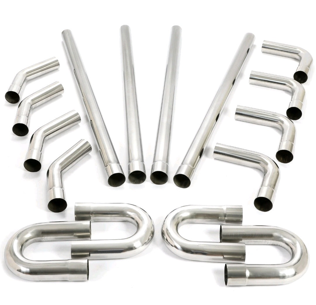 16 PIECE - 2.5” DIY EXHAUST TUBING KIT - MANDREL BENT PIPE