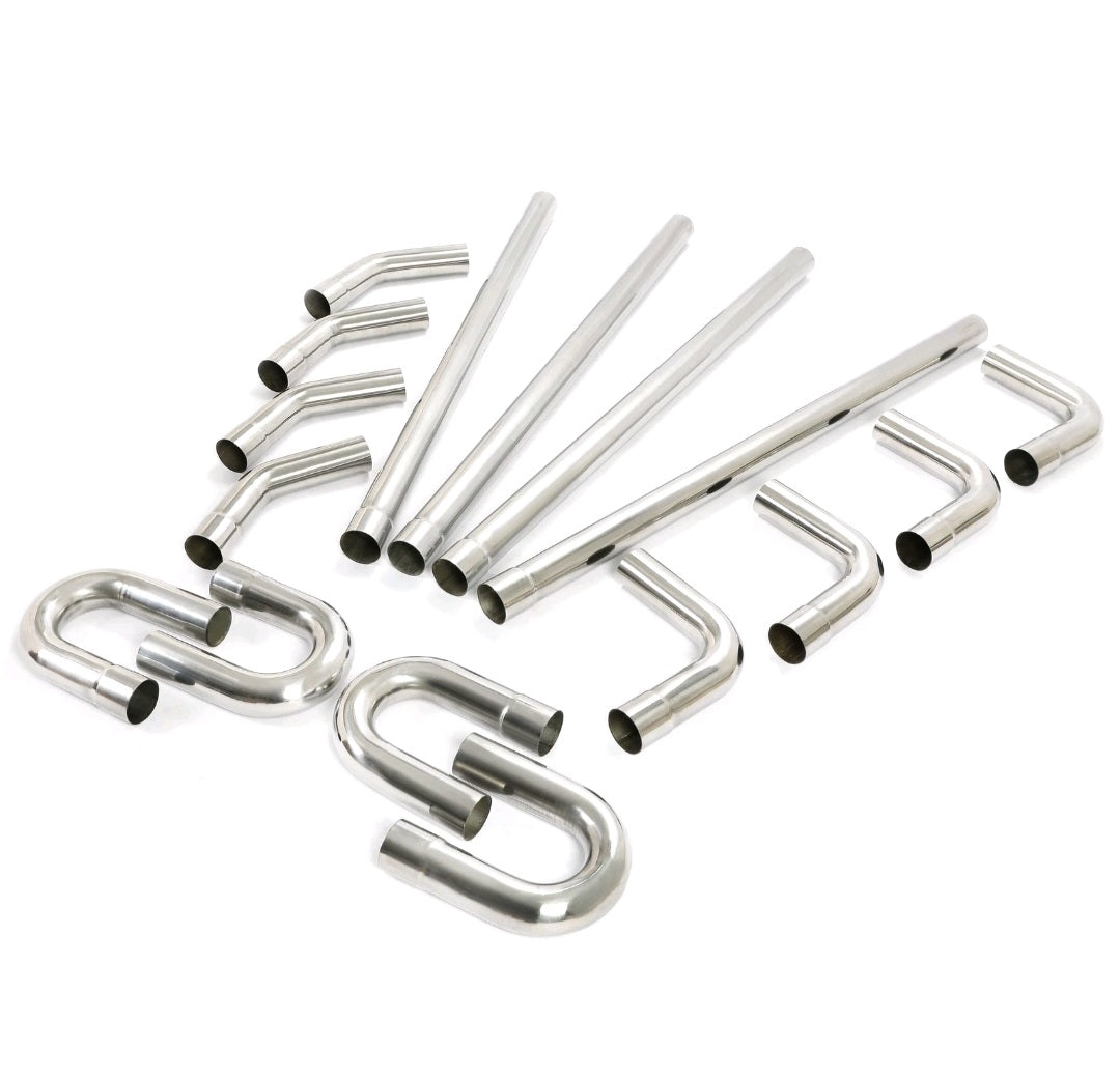 16 PIECE - 2.5” DIY EXHAUST TUBING KIT - MANDREL BENT PIPE