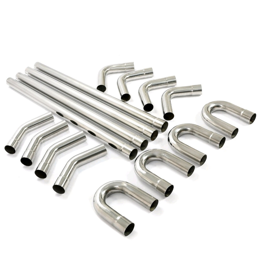16 PIECE - 2.5” DIY EXHAUST TUBING KIT - MANDREL BENT PIPE