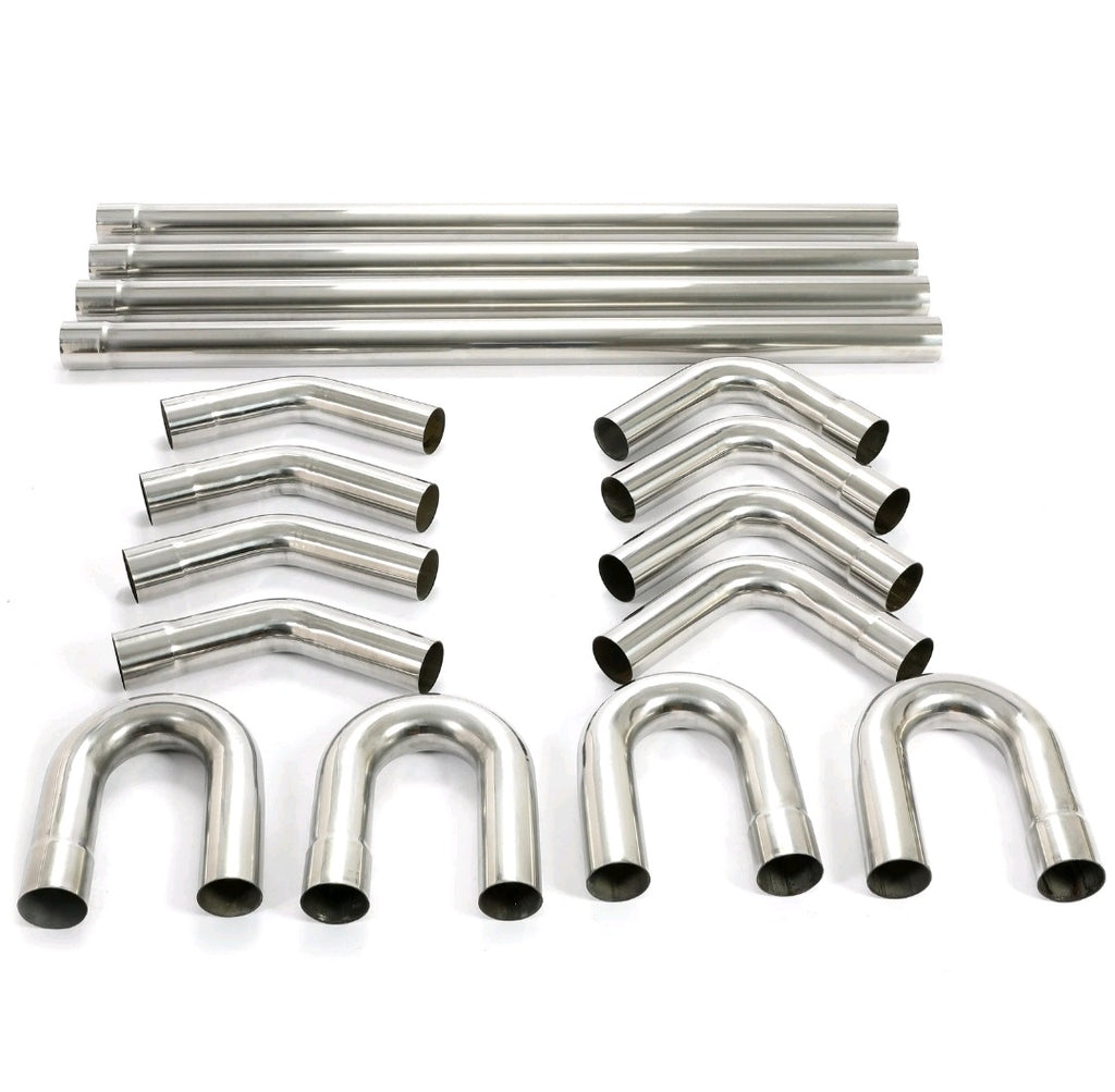 16 PIECE - 2.5” DIY EXHAUST TUBING KIT - MANDREL BENT PIPE