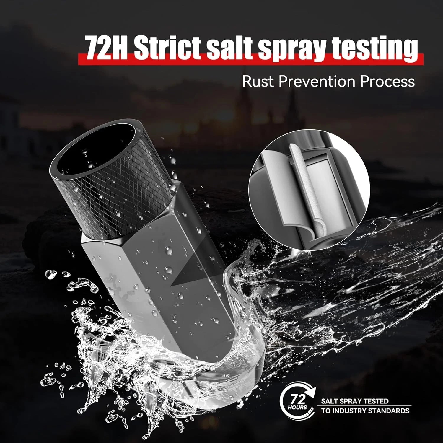 20PCS M12x1.5 ACORN LUG NUTS- BLACK